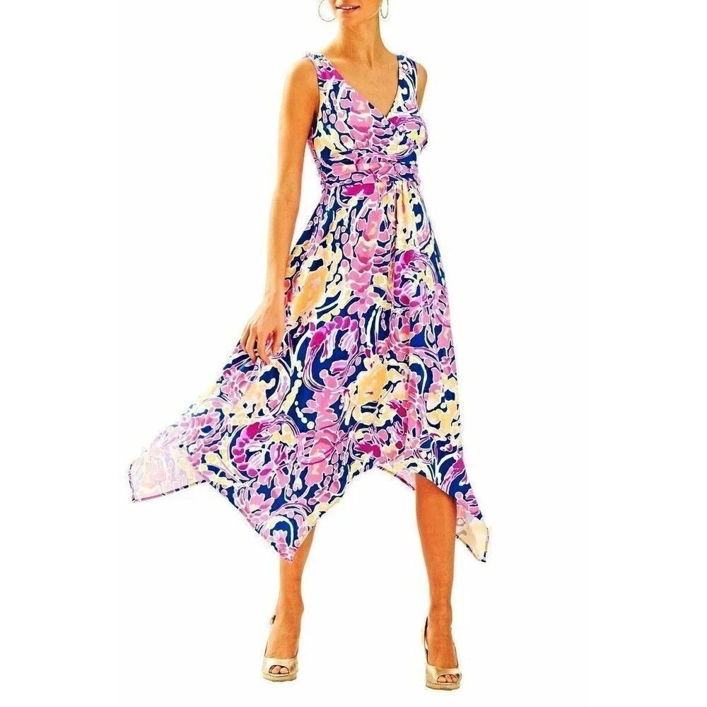 Lilly Pulitzer Sloane Midi Dress Catch and Release Size S